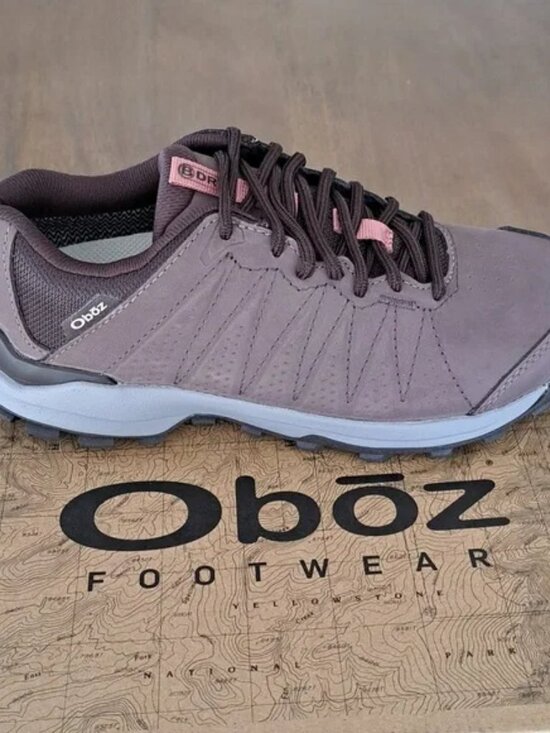 Oboz Footwear Shoes - Oboz Sypes Low Leather WP Hiking Shoes - Color: Peppercorn - Size: Women's 7